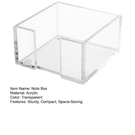 Acrylic Note Dispenser Notepad Holder Anti-Slip Desktop Organizer for 3x3 Inch Notes Compact Office School Home Use Desk Accessory Gift