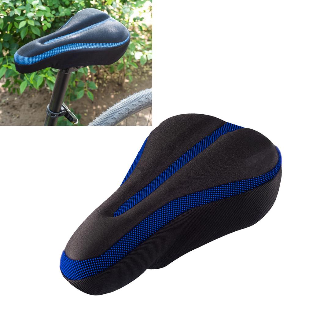 Bike Seat Cushion Breathable Bike Saddle Cover Slipproof Comfortable for Mountain Bike Blue