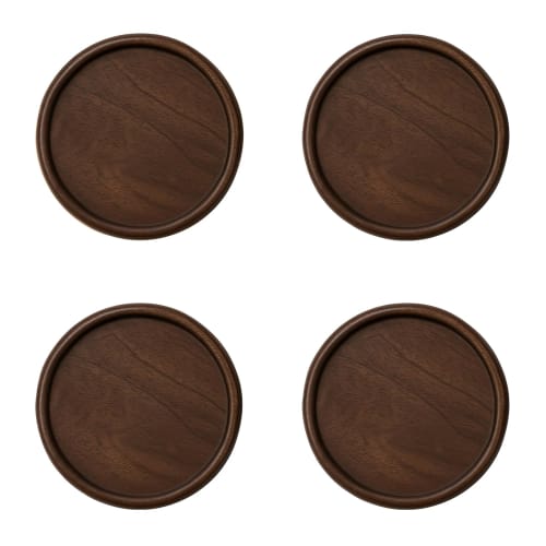 

Queen-b Wooden Coasters, Set of 4, Stylish and Elegant, Natural Materials with a Solid Finish, Non-Slip, Waterproof, and Insulated, Perfect for Tea, C