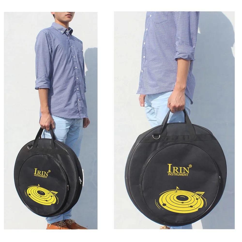 IRIN 21Inch Cymbal Bag Triple Pocket Handbags Removable Foldable Strap Oxford Cloth Backpack Percussion Instruments Accessories
