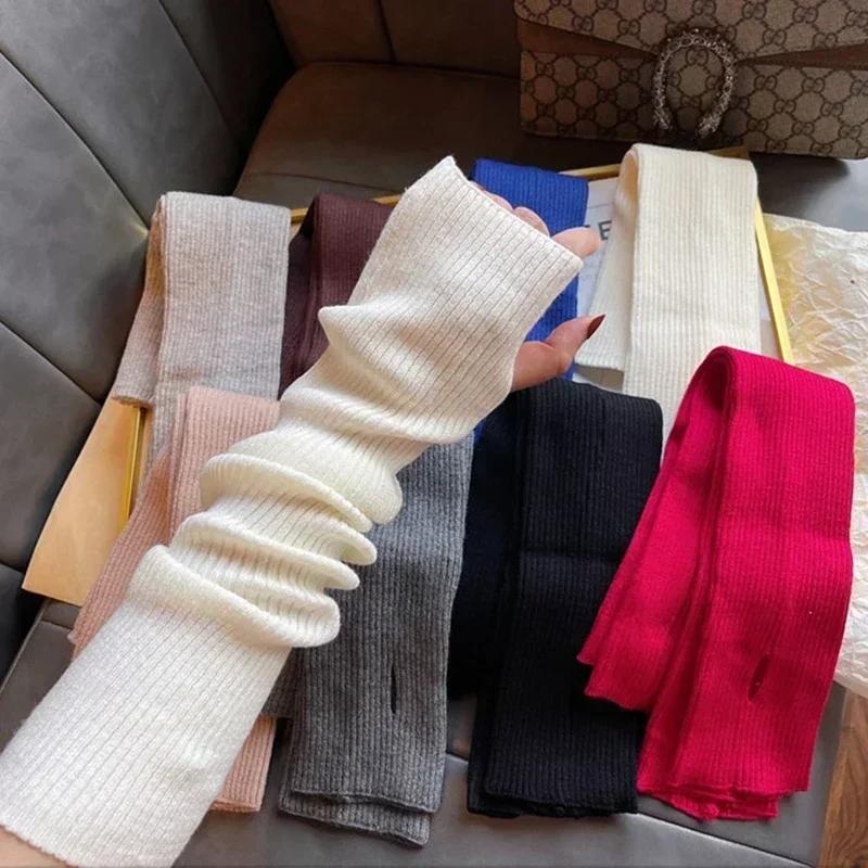 Lange fingerlose Handschuhe Damen Fäustlinge Winter Armwärmer Kawaii Gestrickte Ärmel Weiche Mädchen Anime Kleidung Punk Gothic Lolita Handschuhe