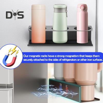 1/2Pcs Magnetic Water Bottle Organizer Cup Holder Sturdy Construction Rust-Proof 3 Slots Fridge Tumbler Organizer Water Bottle Holder