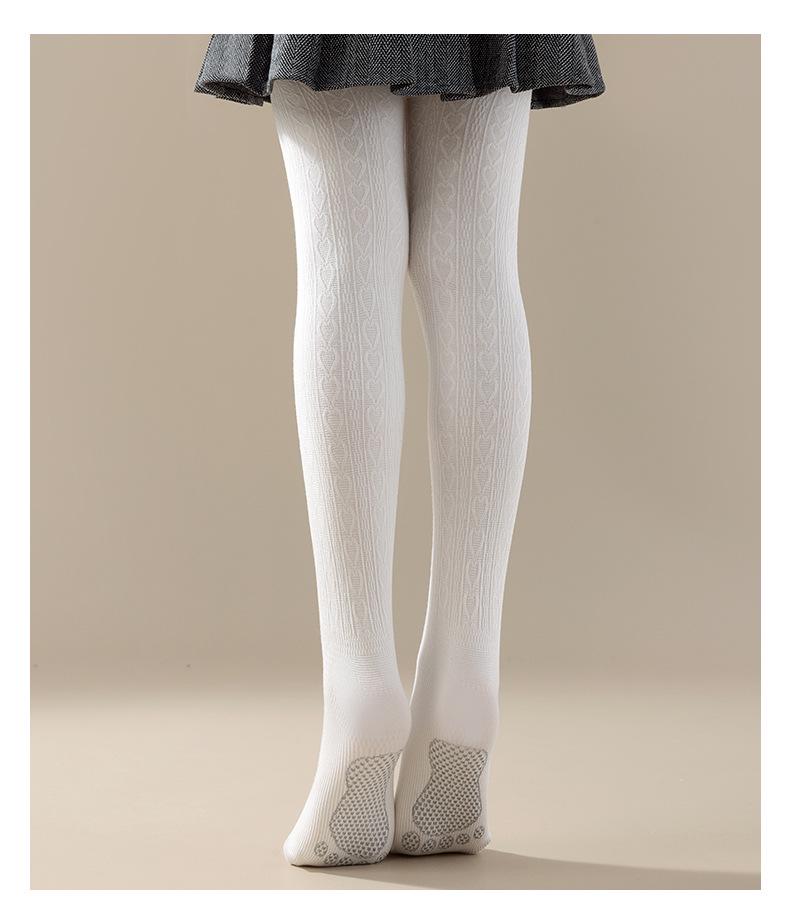Girls' Thin Fleece Dance Tights: Warm, Thickened White Pantyhose for Autumn/Winter