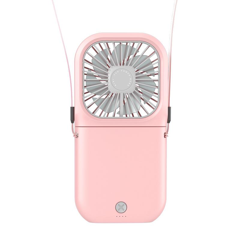 Mini Handheld Fan Folding USB Electric Fan with Phone Bracket Function 3000mAh Power Bank Hanging Neck Fan Home Appliance