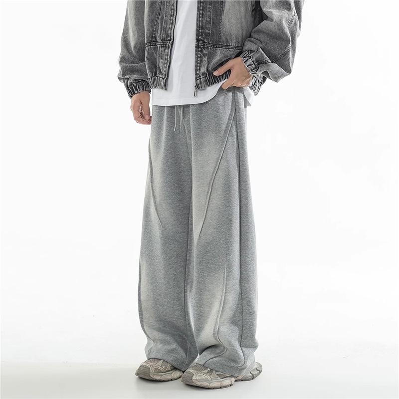 

BWKA Унисекс Спортивные брюки с широкими штанинами выстиранного серого цвета - Коллекция Осень 2024 L светло-серый