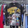 Meichao Rough Play Skull Baseball Player Printing Diamond Mud Printing Hole Washing Water Short Sleeve T-Shirt Men And Women
