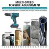 288VF 3 In 1 350 Nm 1/2" Hammer Drill With Drill Kit+Screwdriver Power Tool Rechargeable Cordless Drill Brushless Impact Driver