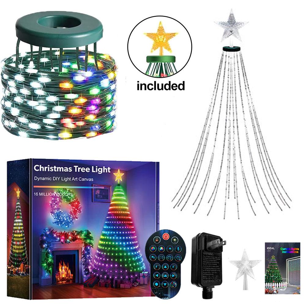 Christmas Gifts 1.8M/5.9Ft 400Leds Christmas Tree String Lights Color Changing Indoor Decor Lights For Holiday Home Decor