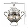 Ornate Sugar Bowl Peacock Pattern Container Finish Seasoning Storage Jar for Restaurant,