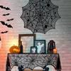 Halloween Decorations Lace Spider Web Tablecloth Table Runner Fireplace Mantel Scarf for Halloween Party Home Decoration