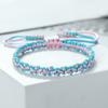 2 Colors Nylon Rope Bracelets for Women Men Handmade Adjustable Braided Knot Bangles Couple Friendship Lucky Daily Jewelry Gifts