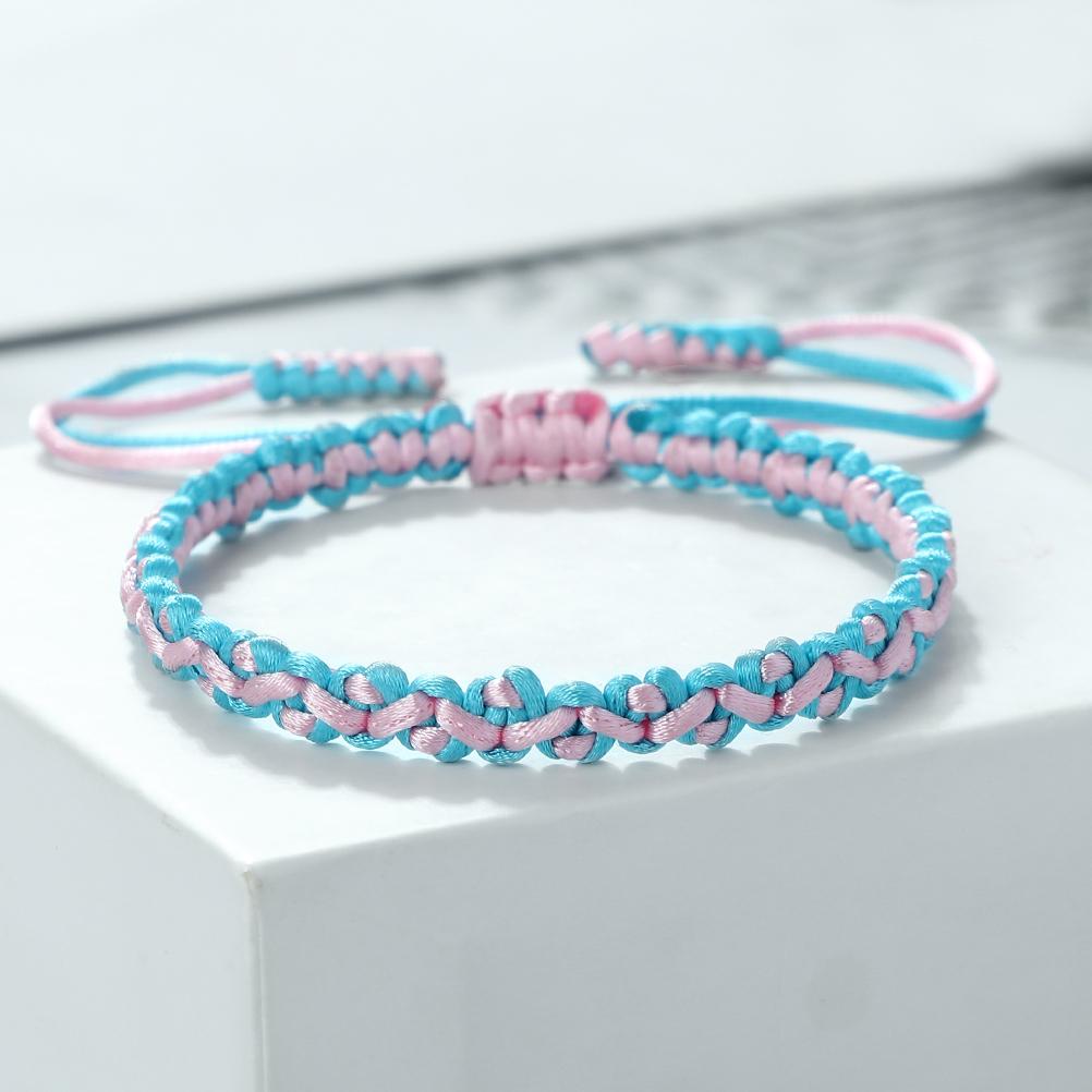 2 Colors Nylon Rope Bracelets for Women Men Handmade Adjustable Braided Knot Bangles Couple Friendship Lucky Daily Jewelry Gifts