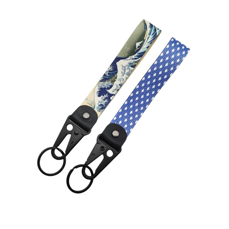 1 Pair Nylon Wristband Keychain With Unique Style For Car Key And Backpack Accessories Universal Key Strap Lanyard