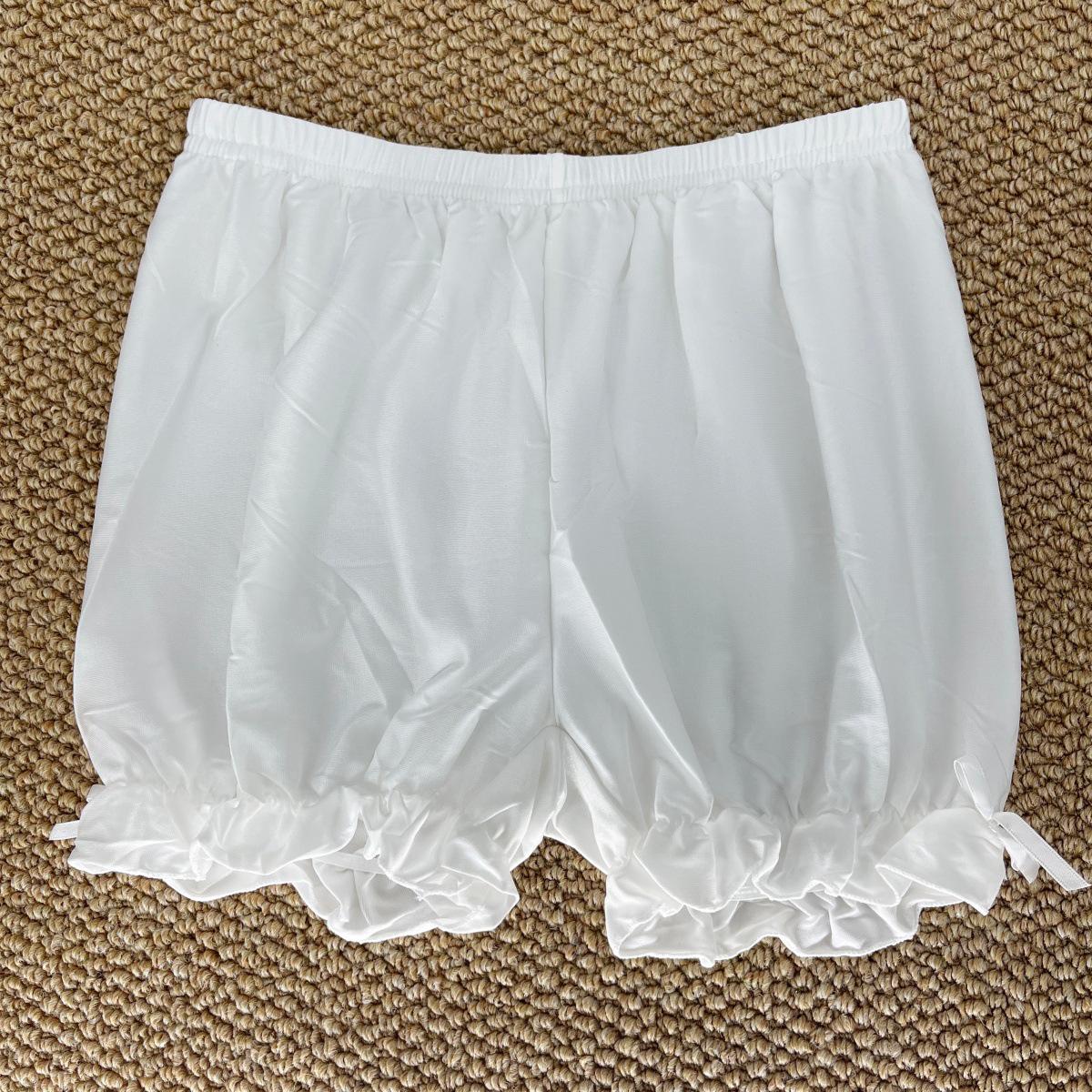 Белые кружевные шорты-легинсы с высокой талией и защитой One Size [Fits 80-125 kg]