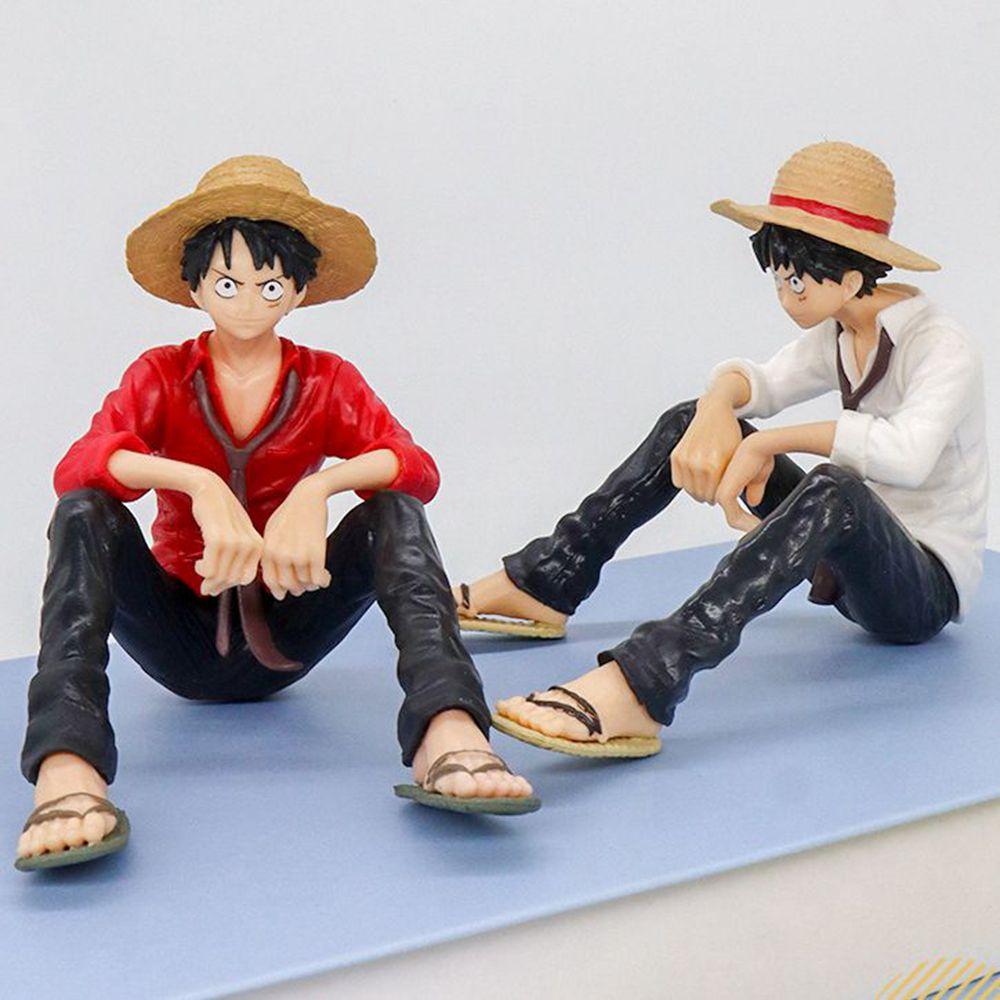 1 Pc Anime ONE PIECE Action Figures Luffy Sitting Posture Straw Hat Captain PVC Model Collection Kid Gift Toy