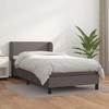 Exclusive House - Bed Slat Base with Grey Mattress 100x200 Cm Faux Leather