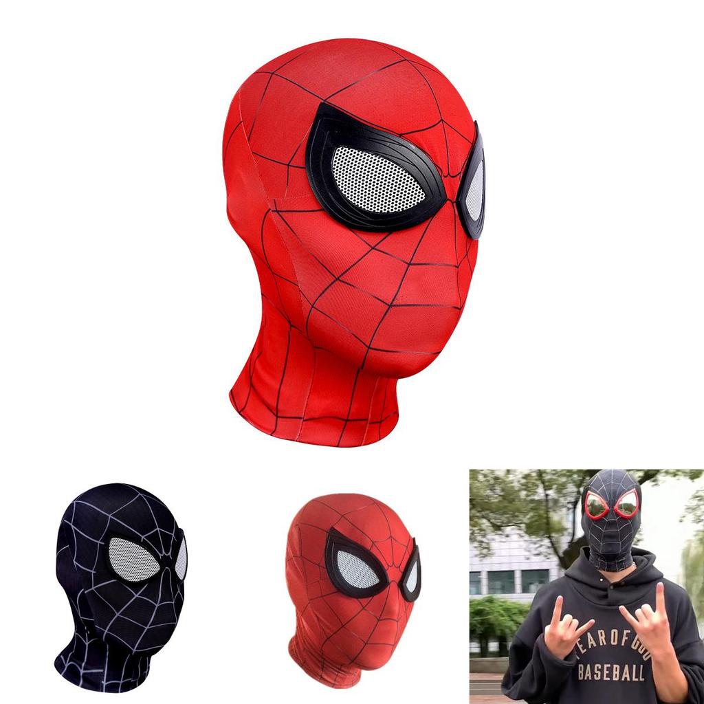 Černá maska na hlavu Spider-Man, série pro dospělé, Cosplay kostým, doplněk, lehká, pohodlná