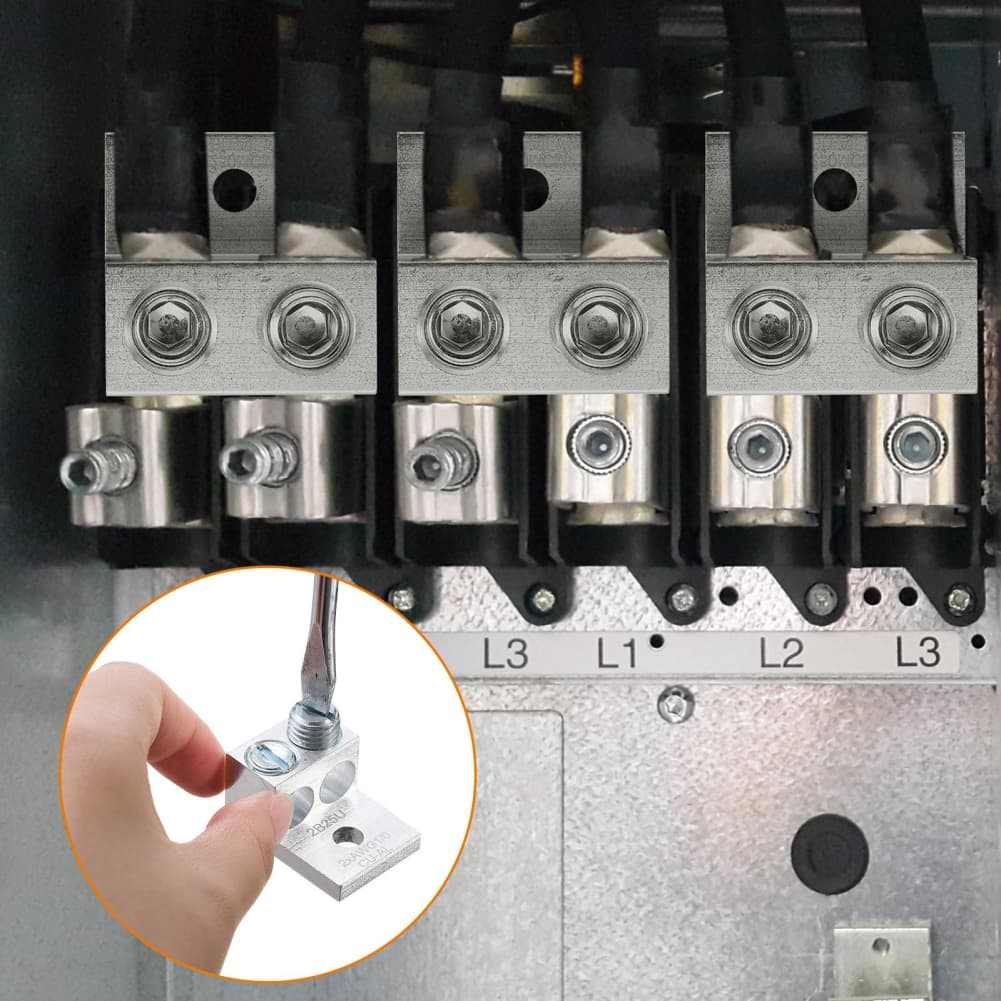 4 Pack Aluminum Grounding Terminals with Dual Holes for Dependable Electrical Ground Connection and Conductivity
