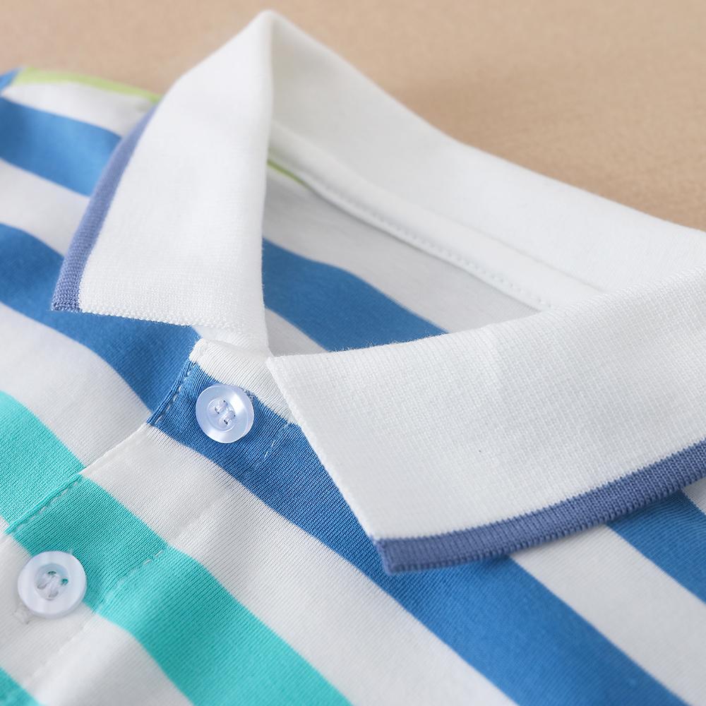 Polos para Bebé Niño de Alta Calidad Verano Manga Corta Rayas Top Camisa Ropa 2T-6T Niños Camisetas Cuello Vuelto