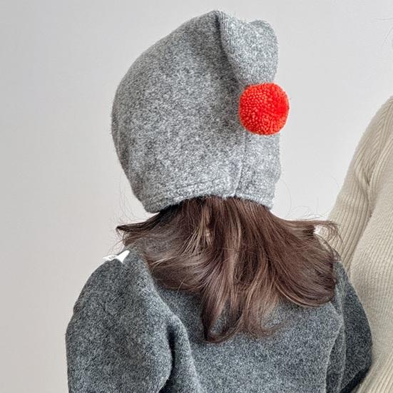 Kinderhut Plüschball Deko Schnürung Warm Elastisch Wintermütze Bequem Locker