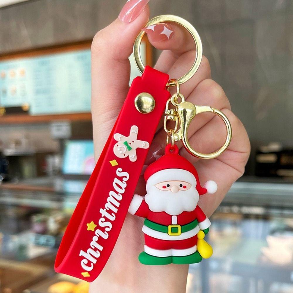 Keys Ring Bag Ornaments Christmas KeyRing Snowmen Keychain 3D Doll Keychain Santa Claus Keychain