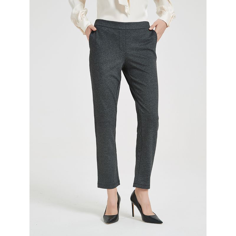 

Брюки кэжуал с высокой посадкой, прямые, стрейч на четыре стороны, деловой костюм, брюки-сигареты 24 Весна, для полных девушек, стройнящие, модные, больших размеров, женские 719