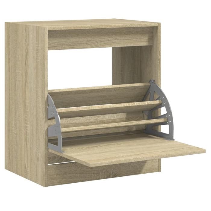 VidaXL Shoe Cabinet Sonoma Oak 60x42x69 Cm Engineered Wood 839982