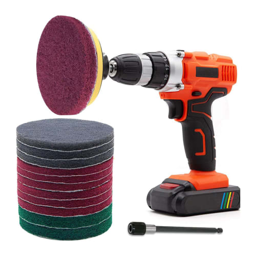 125mm 13-Piece Polishing Pad Set with Scouring Pad, Scrubbing Pad, Magic Pad, and Power Drill Cleaning Kit. Perfect for Home Cleaning, Bathroom Cleani