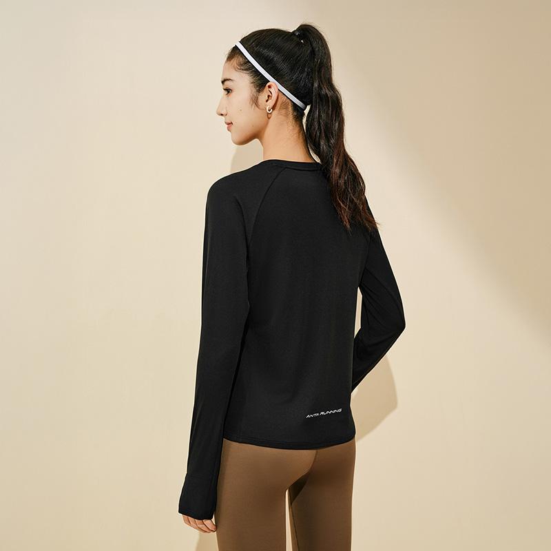 Anta Running Series Solid Color Breathable Round Neck Simple Versatile Casual Long Sleeve T-Shirt Women Tops 962615401-5