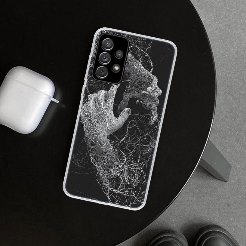 Autumu X Ray Hand Bones Phone Case Cover for Samsung Galaxy A12 A22 A32 A52 A72 A02S A51 A50S A31 A20S A10S Note 20 Ultra 10 Plu