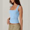 Women's Solid Color Square Collar Slim Camisole Summer Sleeveless Top