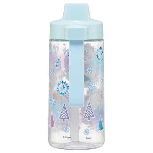 Skater Straw Bottle, 500ml Spout-Shaped Plastic Water Bottle, Clear, for Kids, Disney Frozen Design, PSTB5-A
