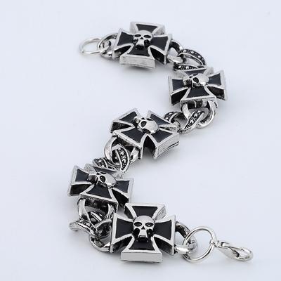 Neues Retro Keltisches Kreuz Form Schädel Muster Armband Herrenarmband Mode Metall Kreuz Kettenarmband Accessoires Party Schmuck