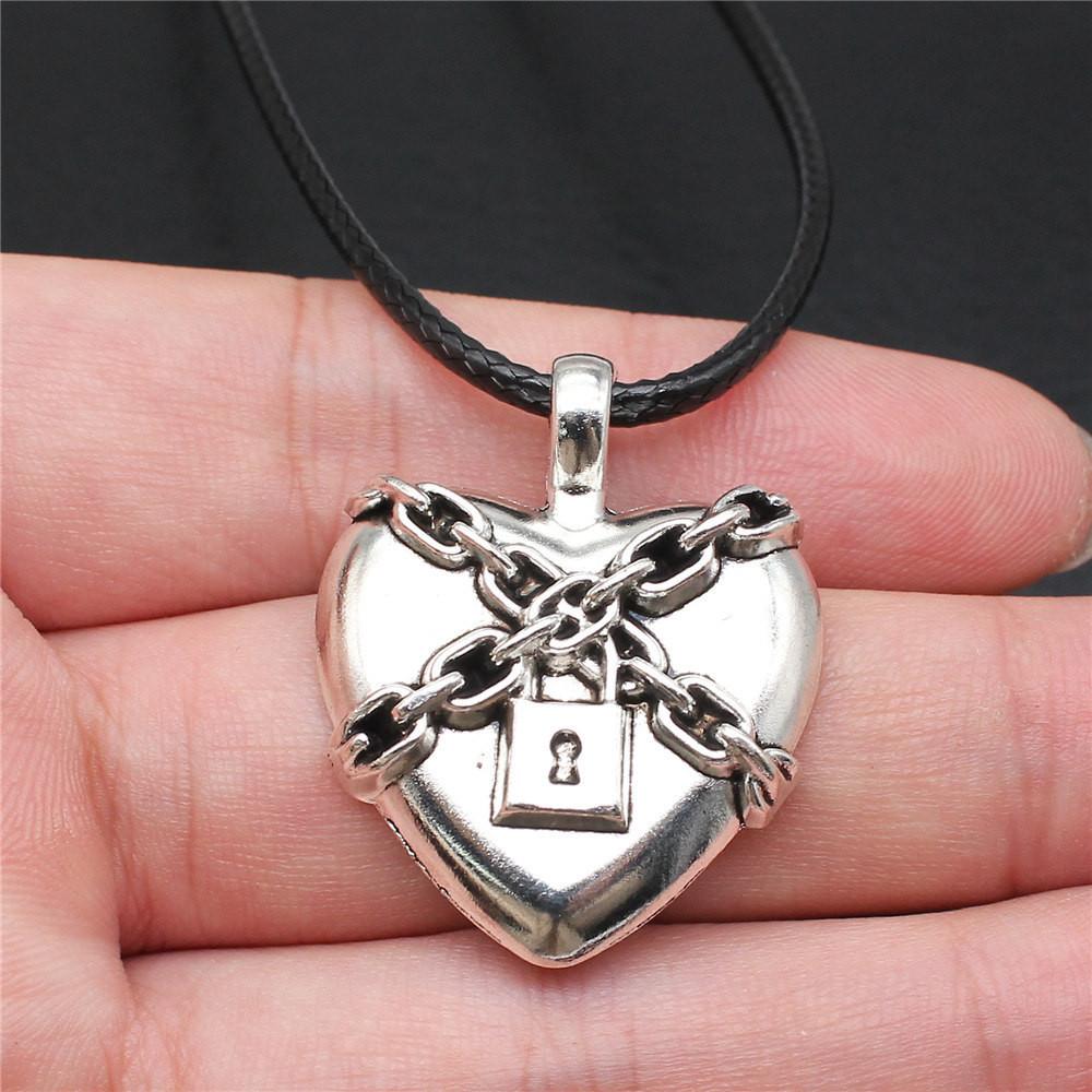 Liebesherz Engel Frieden Halskette Lederkette 45cm Damenschmuck Geburtstag Trend Beschläge