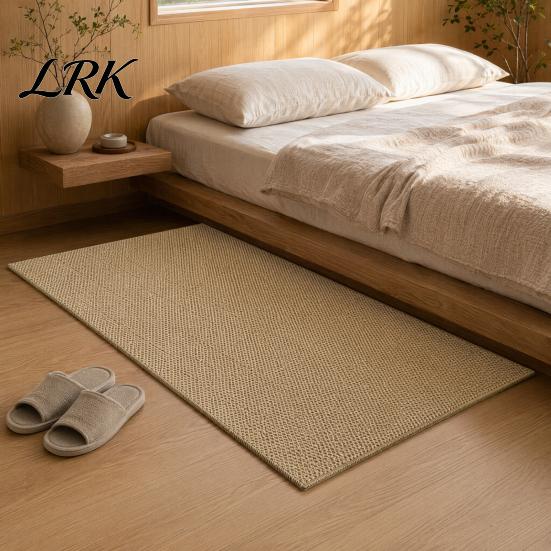 Low Maintenance Home Rug Rustic Area Rug, Simple Solid Color Living Room Anti-Slip Indoor Carpet, Japanese Zen Style for Bedroom Nursery