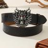 Men's Genuine Leather Dragon Head Belt - Retro Style, High-End Workwear Accessory
