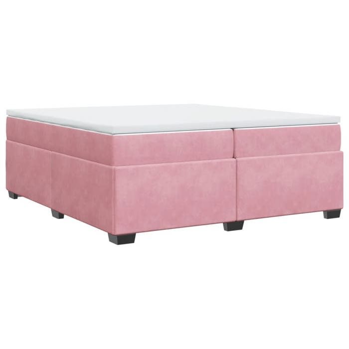Cadre de lit avec matelas - Maison Exclusive - 200x200 cm - Velours rose - Housse lavable