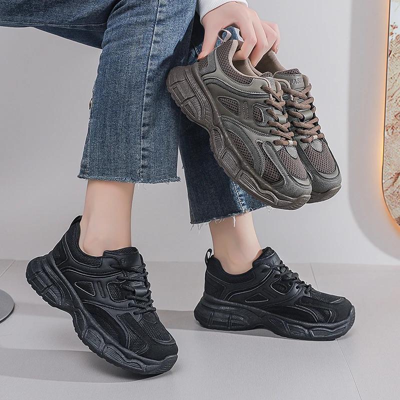 Modische Damen-Sneaker Outdoor Bequeme Mesh Atmungsaktive Laufschuhe Hohe Qualität Designer Lässige Plateau-Tennisschuhe