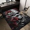 1PC Skull Roses Carpet Ultra Soft, Thick & Absorbent, Non Slip Machine Washable Mat for Entryway