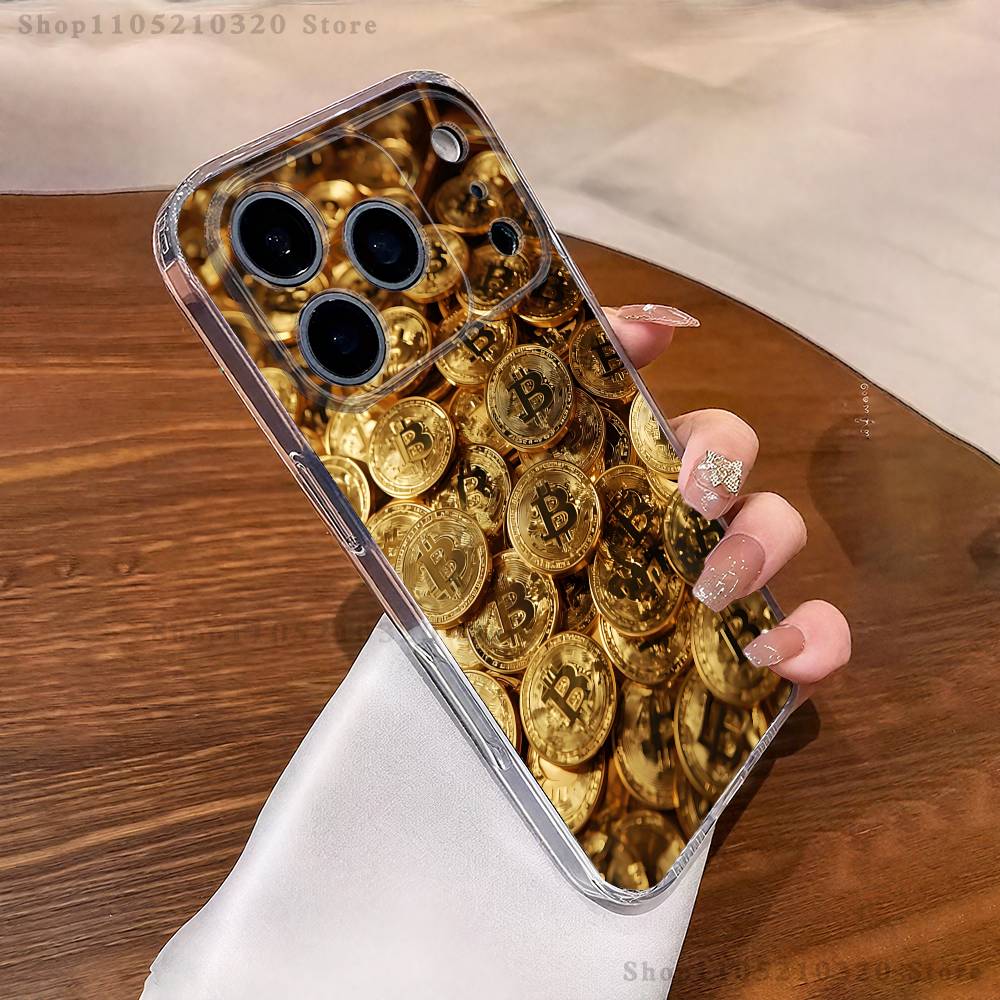 

Bitcoin Phone Case For iPhone 16,15,17,12,13,14,11 Max,Pro,Plus,X,XS,XR,SE4,E Mini Transparent Cover iPhone15PRO