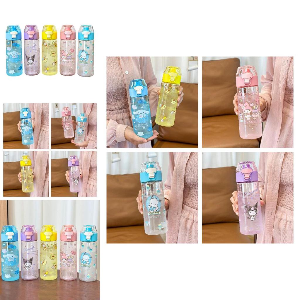 Cute Cartoon Design Tritan Plastic Water Bottle For Kids 550ml Capacity High-temperature Resistant