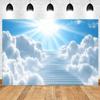 Dreamy Blue Sky And White Clouds Photography Backdrop Supplies Natural Scenery Wedding Party Decor Background Photo Shoot Props