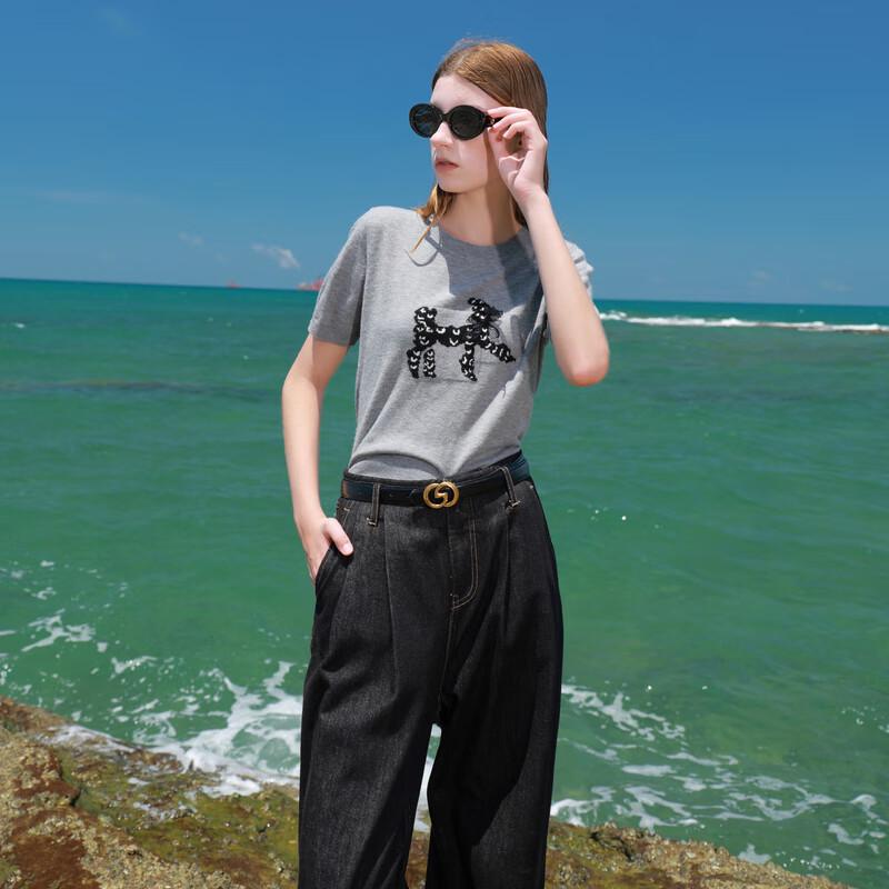 

Sancai Women s Jacquard Bow-Knot Short Sleeve Knit Sweater M 160/84A