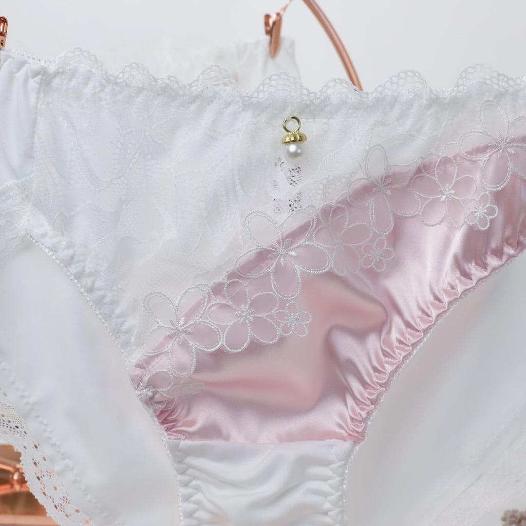 EasyTalk Cute High School Popular Preppy Bowknot Elegant Girly Underwear Panties, Design, Lace, Style, Seamless, Skin-Friendly Panties, Fluffy,