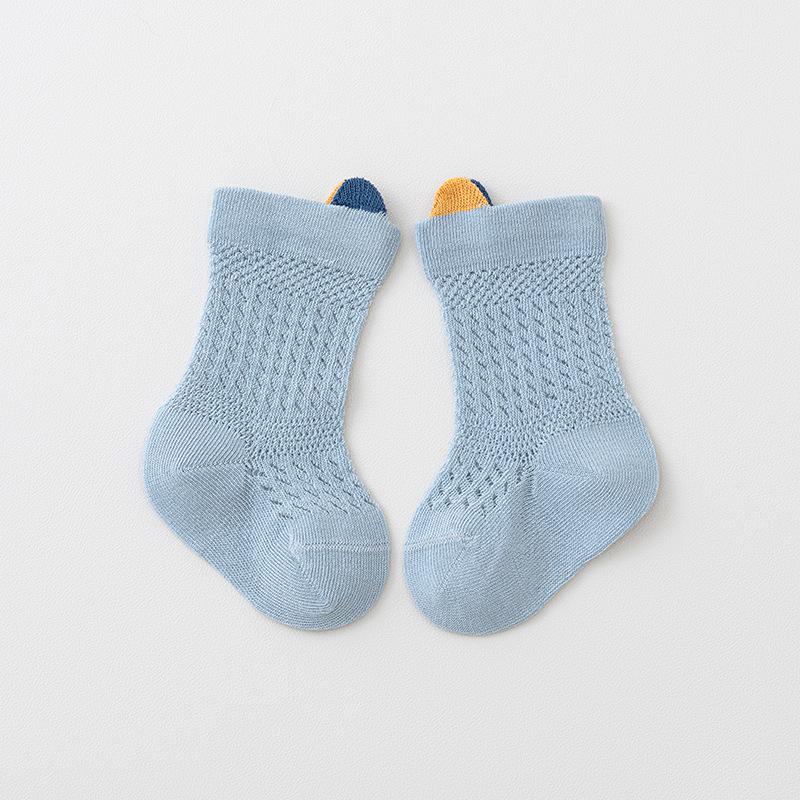 Baby socks 3pairs/pack summer thin baby girl boy medium length anti-mosquito cotton mesh socks boneless loose fat kid socks 0-3Y