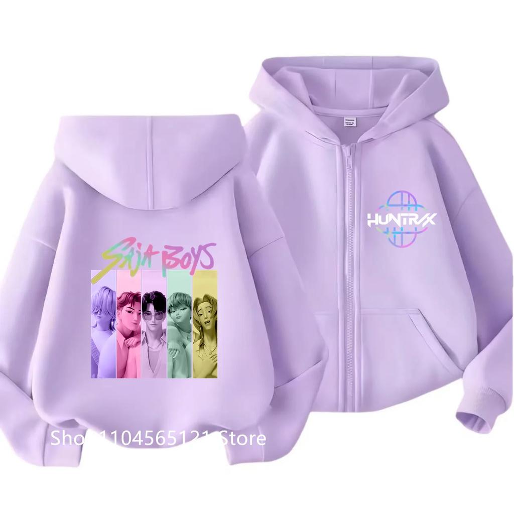 Zip Up Sweatshirts Kpop Demon Hunters Hoodie Children Clothes Kid Girls Boys Sweatshirt Sajaboys Zipper Hoody Baby Casual Tops