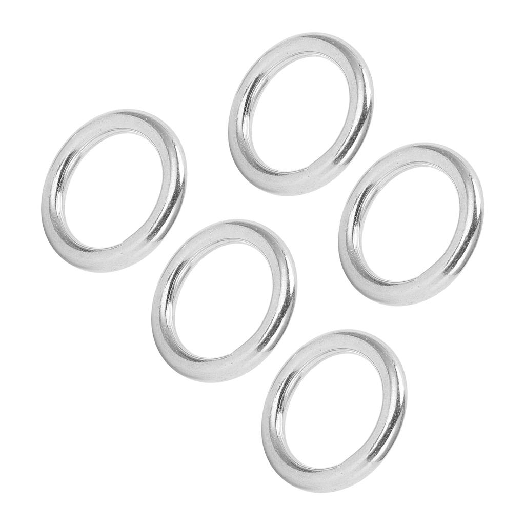 5pcs Round Rings Welded Stainless Steel Durable Sturdy Hoop for Navigation Boats Outdoor3x20mm