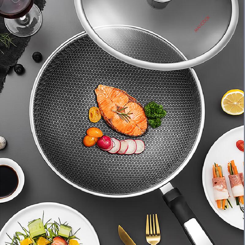 Meichu 32cm 304 Edelstahl Wok