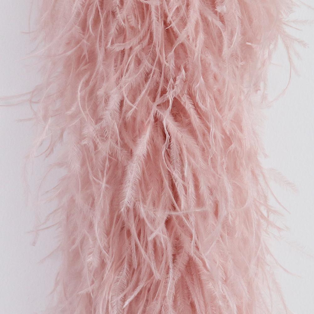 DIY 1 Ply Natural Ostrich Feathers Boa 2 Meter Fluffy Ostrich Feather Shawl for Wedding Party Dress Sewing Decoration Scarf