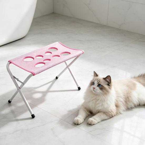 Dog Nail Clipping Assistant Pet Grooming Table with Foldable Stand, Adjustable Strap, Cat Hammock, 8-Hole Trimming Sling Washing Station for